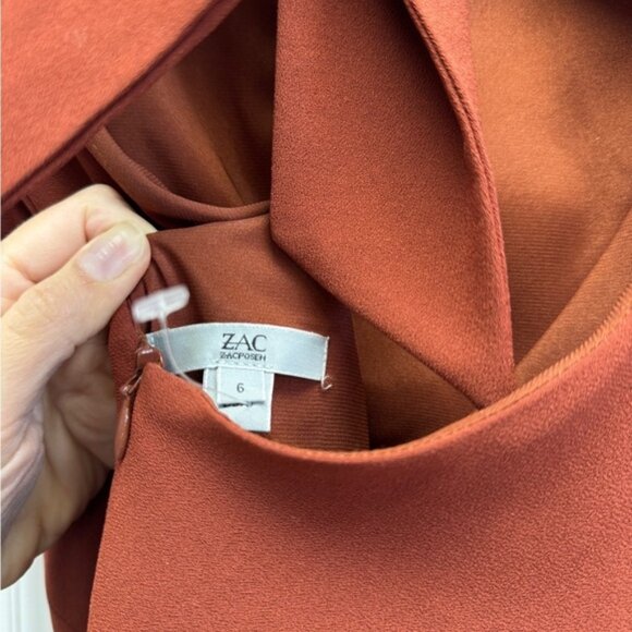 Zac Posen Terracotta Orange Sleeveless Mermaid Gown Dress New with $1,290 tags - Picture 11 of 15